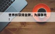 IM电竞网页版-世界杯获得金牌，为国争光！